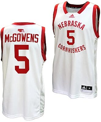 Bryce McGowens Jersey #5 Nebraska Cornhuskers Basketball Home Uniform 2023-24 White