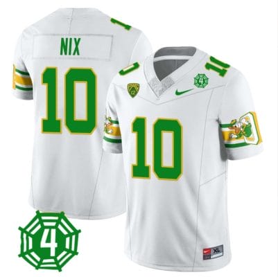 Bo Nix Jersey #10 Oregon Ducks Honor Spencer Webb Patch Football White