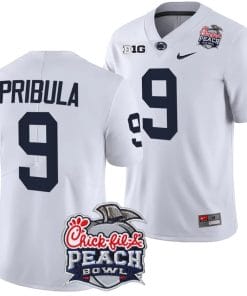Beau Pribula Jersey #9 Penn State Peach Bowl Patch 2024 College Football White