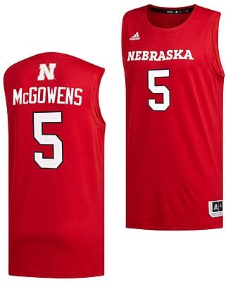 Bryce McGowens Jersey #5 Nebraska Cornhuskers Basketball Swingman 2023-24 Red