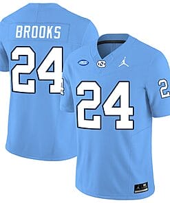 British Brooks Jersey #24 North Carolina Tar Heels Vapor Limited College Football Blue