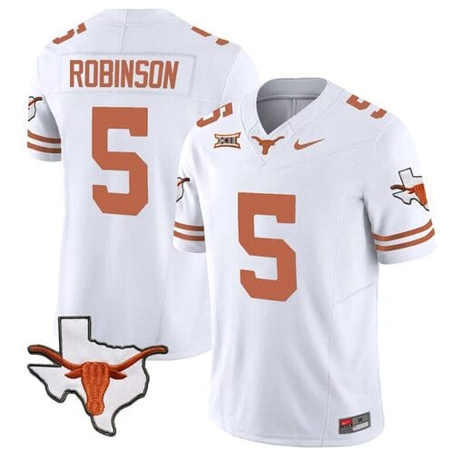 Bijan Robinson Jersey #5 Texas Longhorn Vapor Limited College Football White