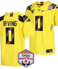 Bucky Irving Jersey #0 Oregon Ducks Fiesta Bowl Patch 2024 Football Yellow