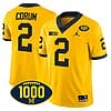 Blake Corum Jersey #2 Michigan Wolverines 1000 Wins Patch College Football Yellow