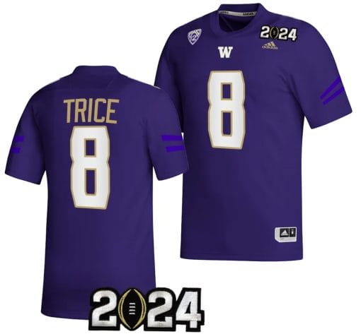 Bralen Trice Jersey #8 Washington Huskies 2024 College Football Playoff National Championship Purple
