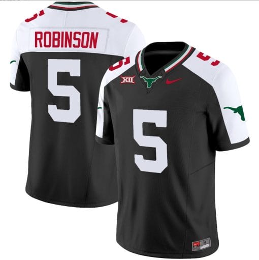 Bijan Robinson Jersey #5 Texas Longhorns Mexico Vapor College Football Black Alternate