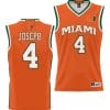 Bensley Joseph Jersey #4 Miami Hurricanes NIL College Basketball Lightweight Orange