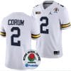 Blake Corum Jersey #2 Michigan Wolverines Rose Bowl Game 2024 Patch College Football Playoff White