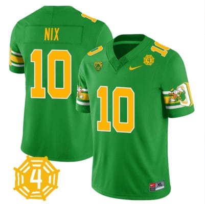 Bo Nix Jersey #10 Oregon Ducks Honor Spencer Webb Patch Football Green
