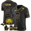 Blake Corum Jersey #9 Michigan Wolverines 2023 Big Ten Champions Patch Stitched Black Gold
