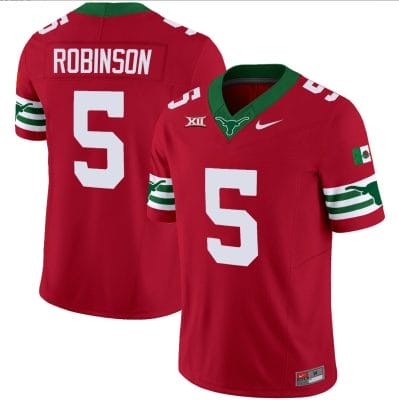 Bijan Robinson Jersey #5 Texas Longhorns Mexico Vapor College Football Red