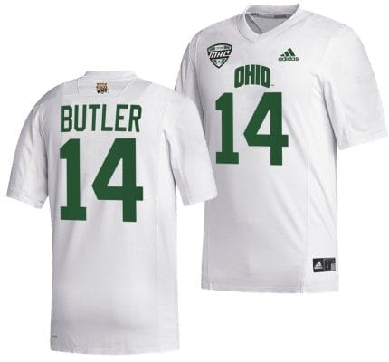 Bryce Butler Jersey #14 Ohio Bobcats College Football Uniform White