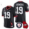 Brock Bowers Jersey #19 Georgia Bulldogs Football Vince Dooley Patch Georgia Map Black All Stitched