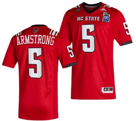 Brennan Armstrong Jersey #5 NC State Wolfpack 2023 Pop-Tarts Bowl Football Red