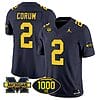 Blake Corum Jersey #2 Michigan Wolverines 1000 Wins Patch Vapor Limited Football Navy