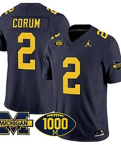 Blake Corum Jersey #2 Michigan Wolverines 1000 Wins Patch Vapor Limited Football Navy