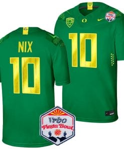 Bo Nix Jersey #10 Oregon Ducks Fiesta Bowl Patch 2024 Football Green