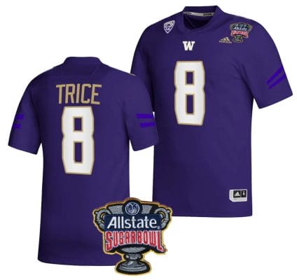 Bralen Trice Jersey #8 Washington Huskies Allstate Sugar Bowl Patch 2024 College Football Purple