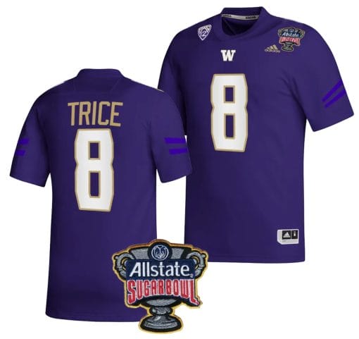 Bralen Trice Jersey #8 Washington Huskies Allstate Sugar Bowl Patch 2024 College Football Purple