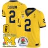 Blake Corum Jersey #2 Michigan Wolverines Vapor TM 42 Honor Rose Bowl Patch Football Maize