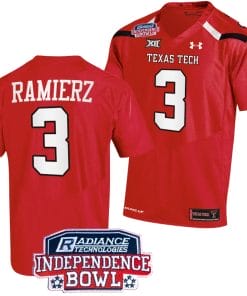 Bryce Ramierz Jersey #3 Texas Tech Red Raiders Independence Bowl Patch Football 2023 Red