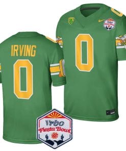 Bucky Irving Jersey #0 Oregon Ducks Fiesta Bowl Patch 2024 Football Playoff Green
