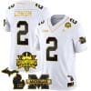 Blake Corum Jersey #9 Michigan Wolverines 2023 Big Ten Champions Patch Stitched White Gold