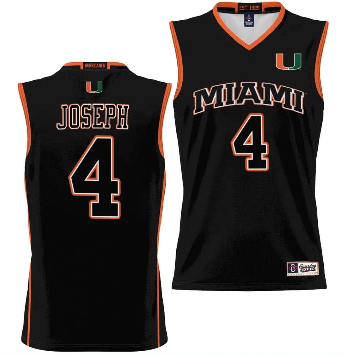 Bensley Joseph Jersey #4 Miami Hurricanes NIL College Basketball Lightweight Black