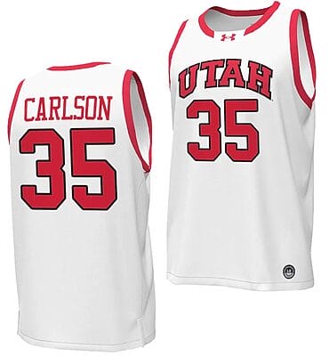 Branden Carlson Jersey #35 Utah Utes College Basketball 2023-24 Replica White
