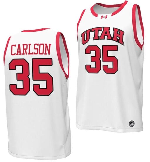 Branden Carlson Jersey #35 Utah Utes College Basketball 2023-24 Replica White