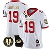 Brock Bowers Jersey #19 Georgia Bulldogs Football Vince Dooley Patch Georgia Map White Gold Trim All Stitched