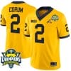 Blake Corum Jersey #9 Michigan Wolverines 2023 Big Ten Champions Patch Stitched Maize