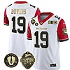 Brock Bowers Jersey #19 Georgia Bulldogs Football 2023 Champions and Vince Dooley Patch Red Sleeves All Stitched