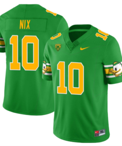 Bo Nix Jersey #10 Oregon Ducks ‘Mighty Oregon’ Throwback College Football Uniforms Green
