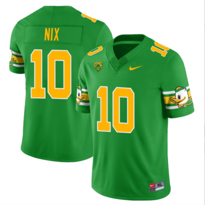 Bo Nix Jersey #10 Oregon Ducks ‘Mighty Oregon’ Throwback College Football Uniforms Green