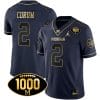 Blake Corum Jersey #2 Michigan Wolverines 1000 Wins Patch Football All Stitched Navy Gold