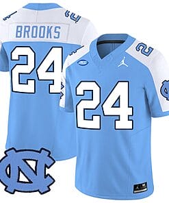British Brooks Jersey #24 North Carolina Tar Heels Vapor Limited College Football Blue Alternate