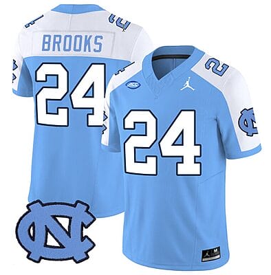 British Brooks Jersey #24 North Carolina Tar Heels Vapor Limited College Football Blue Alternate