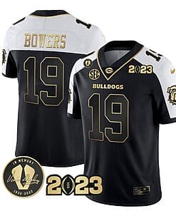 Brock Bowers Jersey #19 Georgia Bulldogs Football 2023 and Vince Dooley Patch Alternate All Stitched