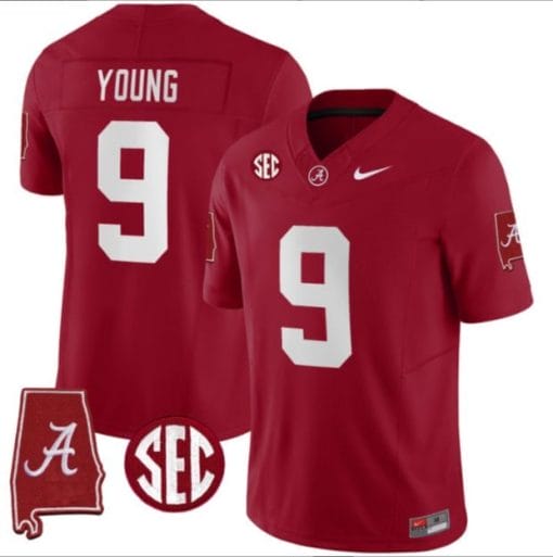 Bryce Young Jersey #9 Alabama Crimson Tide Vapor Stitched Football Alabama Map Crimson
