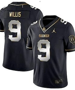 Brayden Willis Jersey #9 Oklahoma Sooners College Football Stitched Black Gold