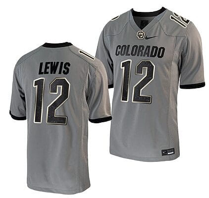 Brendon Lewis Jersey #12 Colorado Buffaloes College Football Untouchable Game Grey