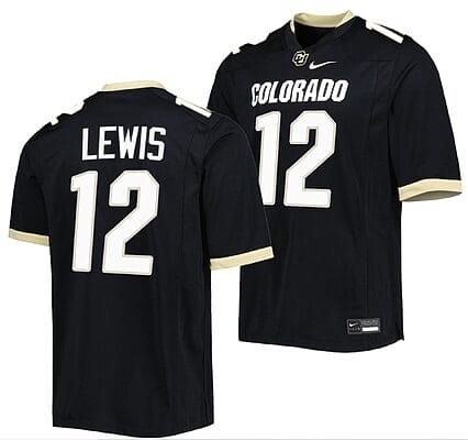 Brendon Lewis Jersey #12 Colorado Buffaloes College Football Untouchable Replica Black