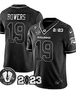 Brock Bowers Jersey #19 Georgia Bulldogs Football Black Silver All Stitched