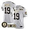 Brock Bowers Jersey #19 Georgia Bulldogs Football White Gold All Stitched