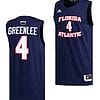 Bryan Greenlee Jersey #4 FAU Owls College Basketball Replica Navy