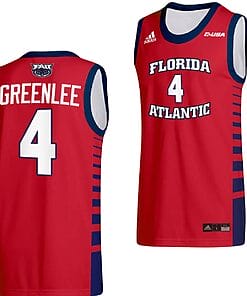 Bryan Greenlee Jersey #4 FAU Owls College Basketball Replica Red