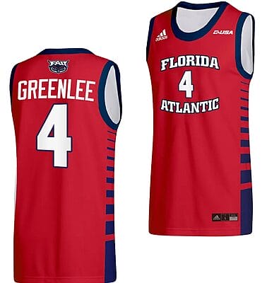 Bryan Greenlee Jersey #4 FAU Owls College Basketball Replica Red