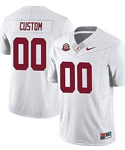 Custom Alabama Jersey Name and Number Football College SEC Graduate Patch White All Stitched