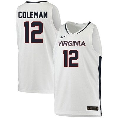 Chase Coleman Jersey #12 Virginia Cavaliers College Basketball Stitched White